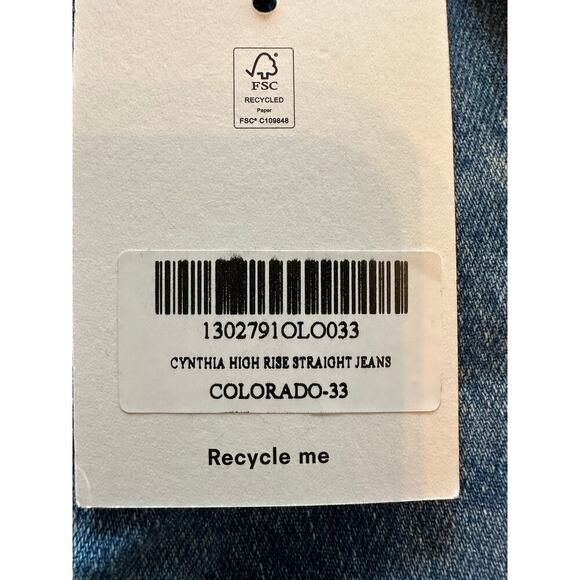 Reformation Cynthia High Rise Straight Jeans Size 33 NWT - Picture 7 of 11